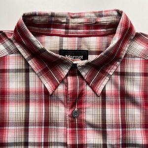 Marmot Plaid Outdoor Short Sleeve Button Front Mens M